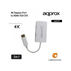 ΑΝΤΑΠΤΟΡΑΣ APPROX DISPLAY PORT to HDMI-VGA-DVI 4K